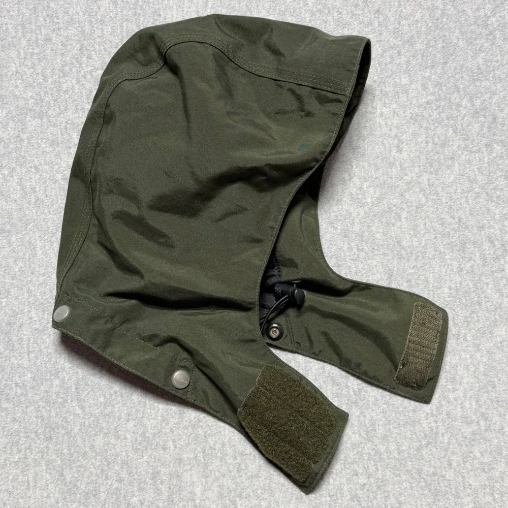 Carhartt Detachable Snap On Work Jacket Hood Olive Green Canvas Adjustable 1023